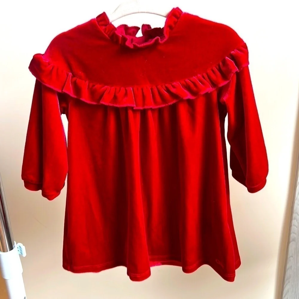 Red velvet chloe 9 months baby dress luxury designer rare find sale